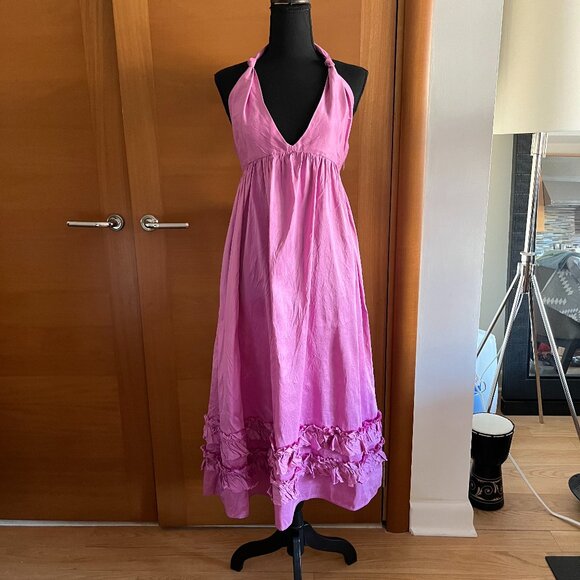 Calypso St. Barth Silk Ruffled Halter Dress New, Size S - Picture 1 of 3